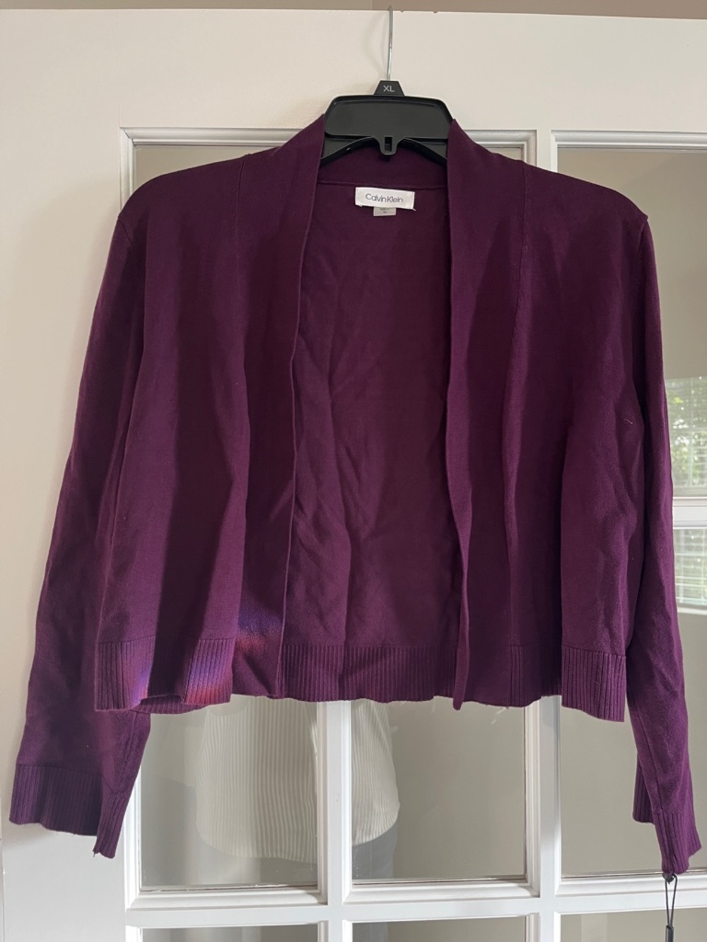 Calvin Klein Open Cardigan in Plum